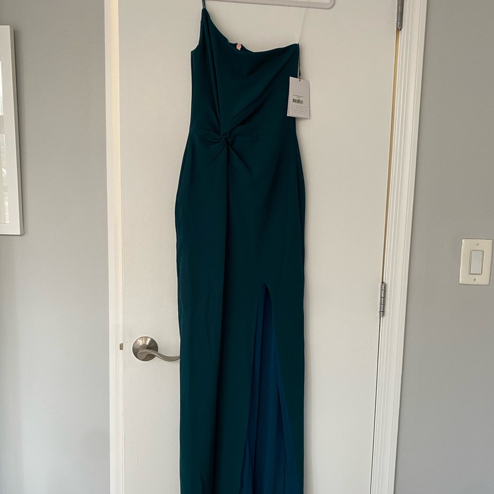NWT NEVER WORN Nookie Lust One Shoulder Gown Teal size Small